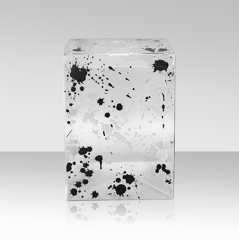 Custom Logo 4 Inch Funko Pop Protector Black Printing Plastic Clear Box Blood Splattered Toy Packaging With Auto Bottom