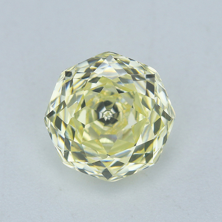Millennium rose cut cz gemstone canary yellow octagon shape cubic zirconia