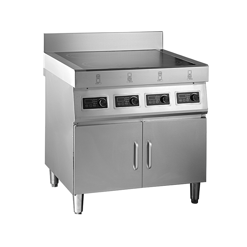 Powerful Commercial Induction Cooker With Four Burner with Storage Cabinet AM-TCD403C