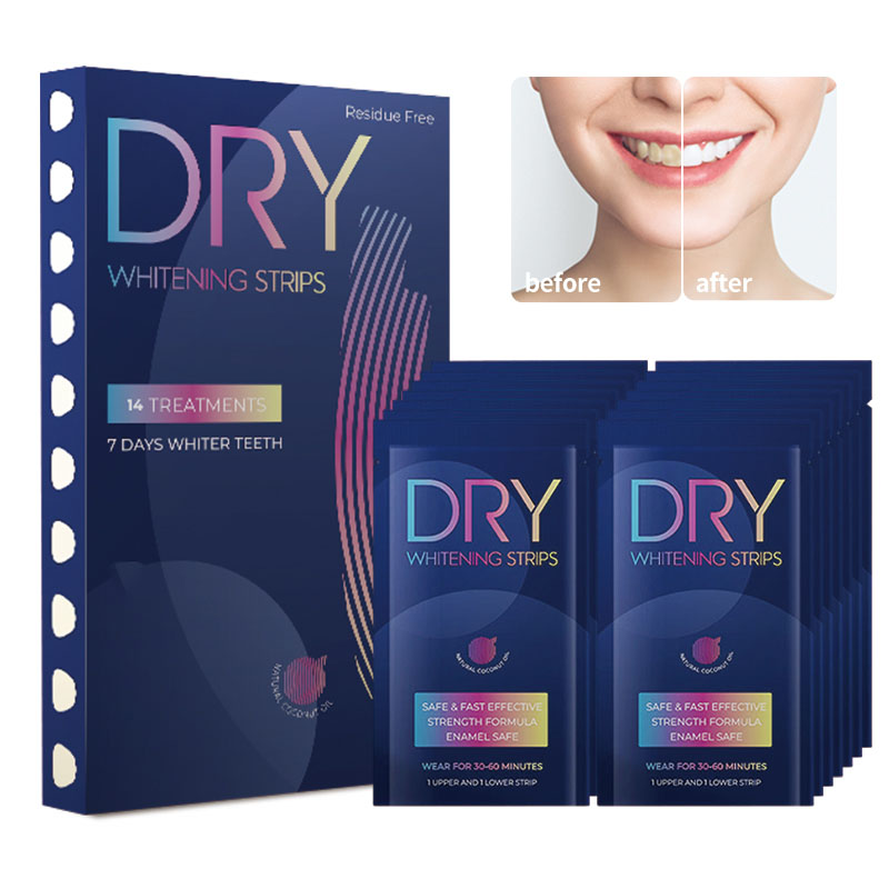 Safely Dental Wholesale Bright White Remove Stains 6%HP Teeth Whitening Dry Strips With Private Label