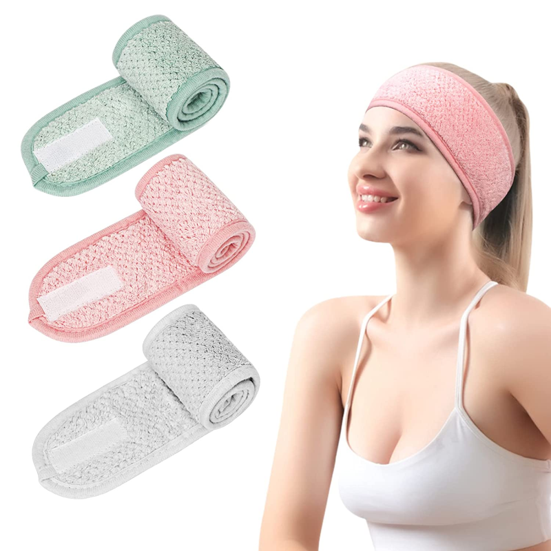 Spa Facial Headband Makeup Hair Wrap Adjustable Coral Fleece Hair Band