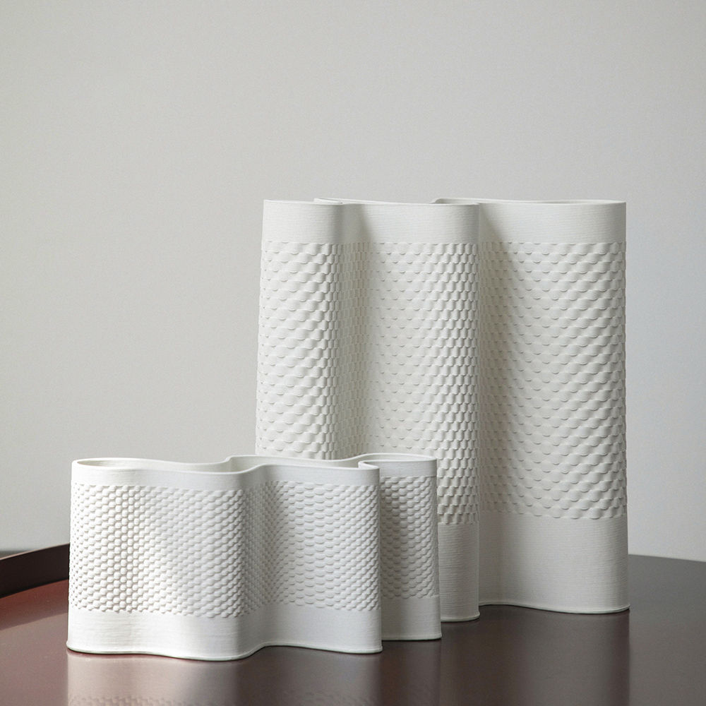 Living Bamboo Pattern 3D Printed Ceramic Vase
