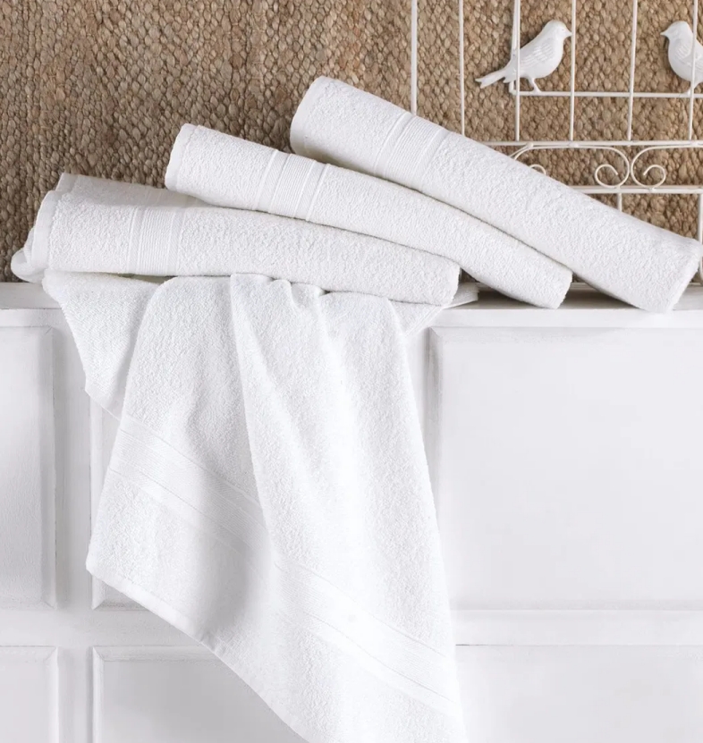White 100% Cotton 5 Star Luxury Hotel Face Towel Sets