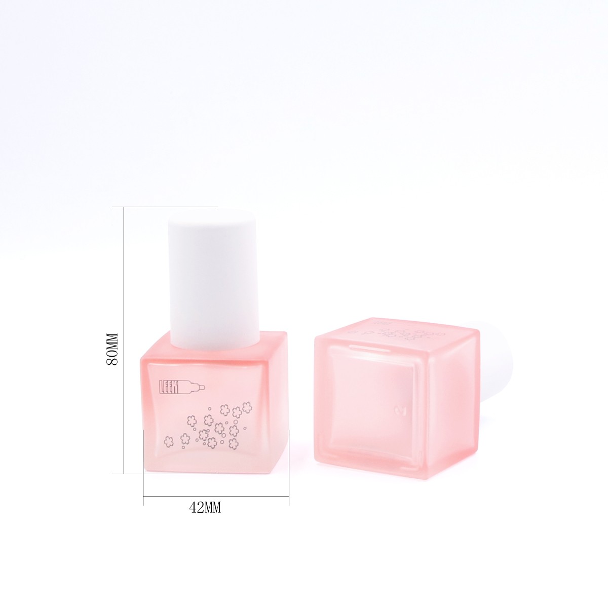 30ml pink glass foundation bottle in a square shape with high quality