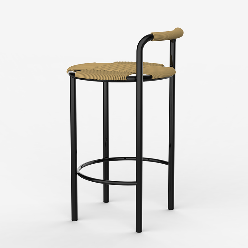 Hale Bar Stool Upholstered Seat with Handwave Rope.