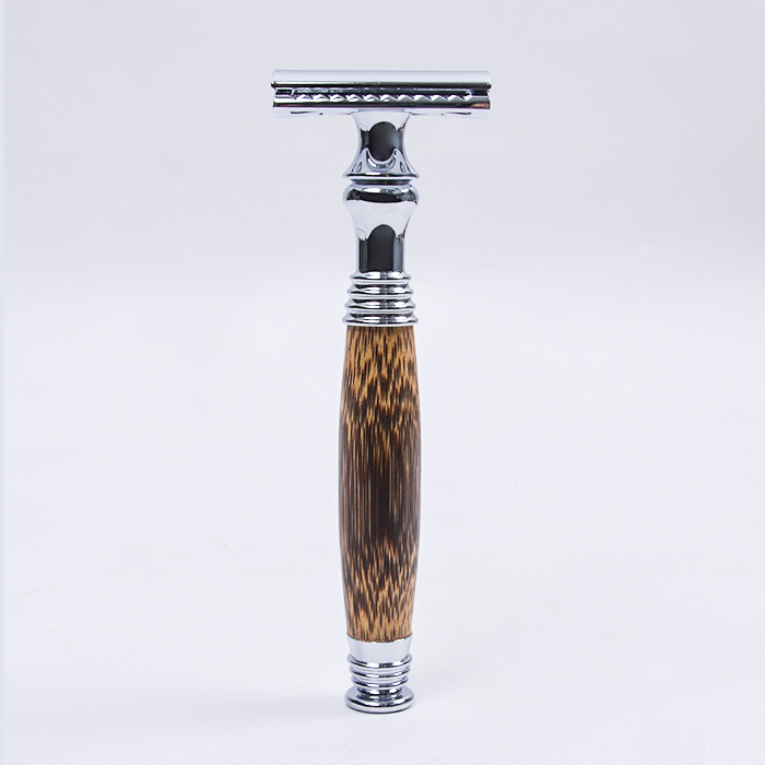 eco-friendly natural wooden handle sustainable and durable double edge men’s shaving safety razor