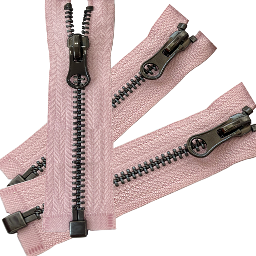 Pink Bright Gun Metal Zipper For Women Boot